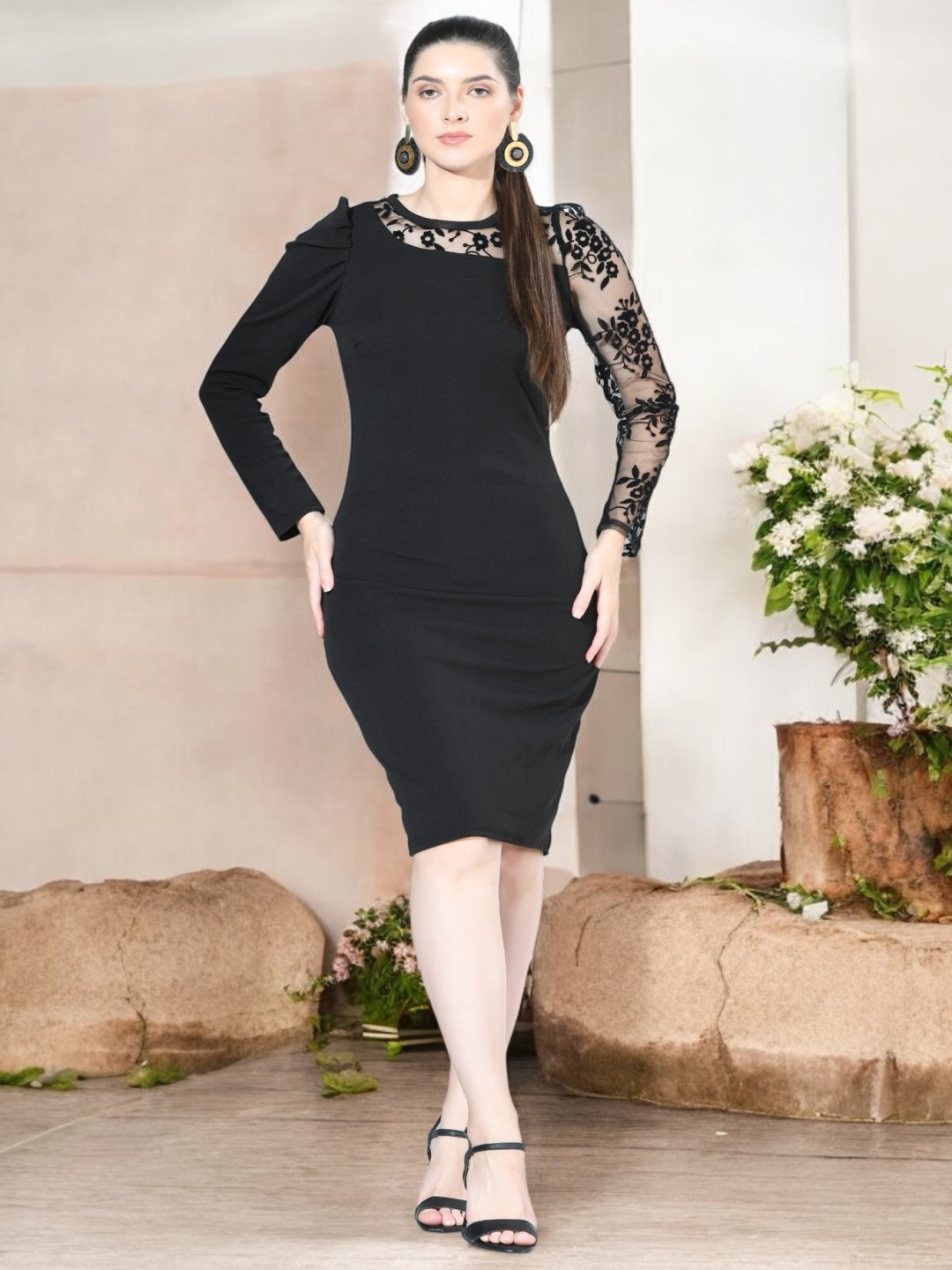 

Arbiter Collection Women Cotton Bodycon Dress, Black