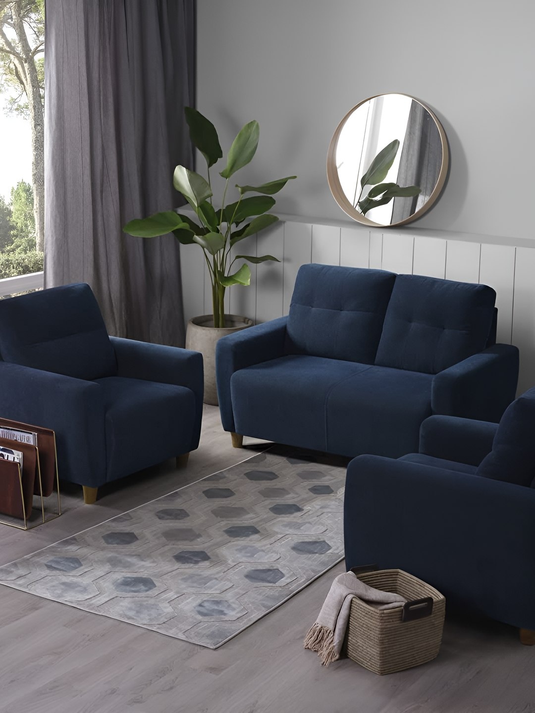 

Sleepyhead Yolo 4 Seater Sofa Set Fabric Berry Blue