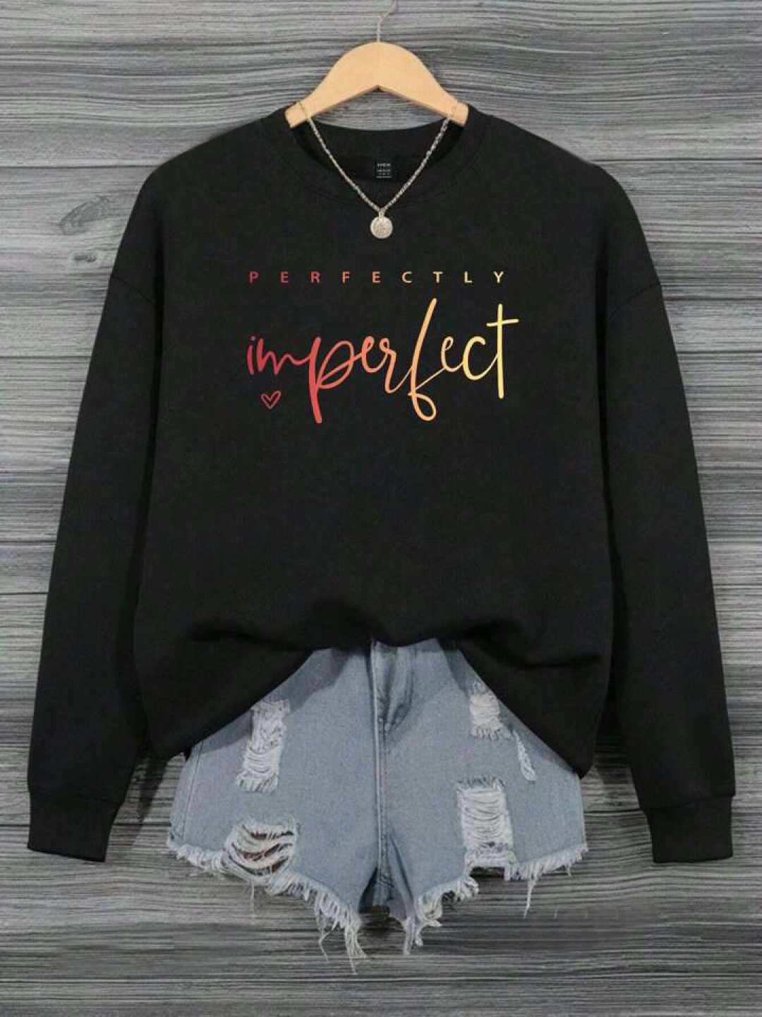 

KASHIAN Women Printed Pullover Sweatshirt, Black