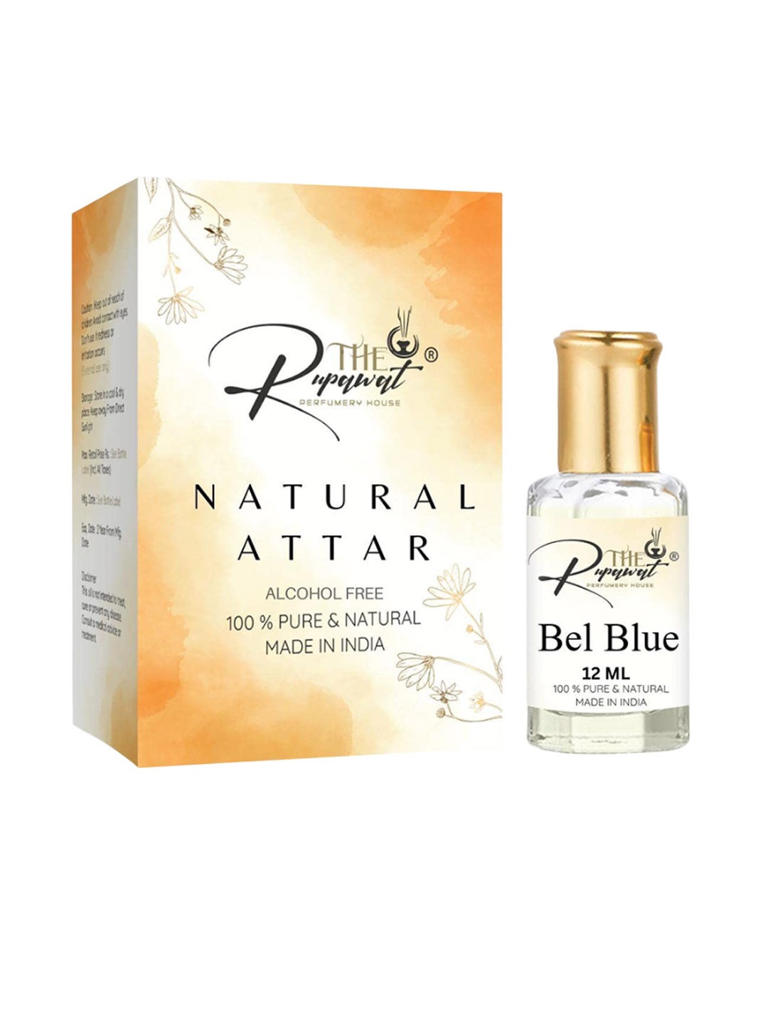 

THE RUPAWAT Perfumery House Bel Blue Natural & Alcohol Free Attar - 12 ml, Transparent