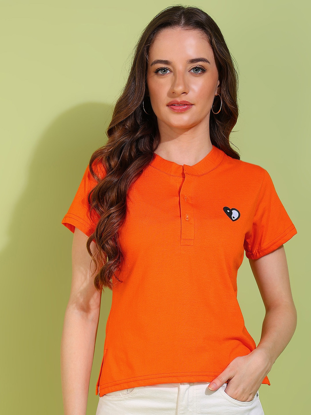 

DressBerry Women Opaque Casual Shirt, Orange