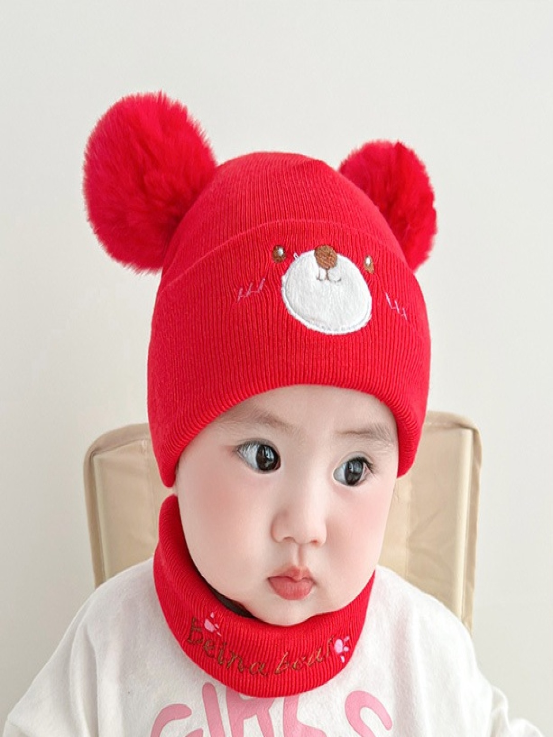 

REFFER Kids Baby Caps Woollen Beanie, Red