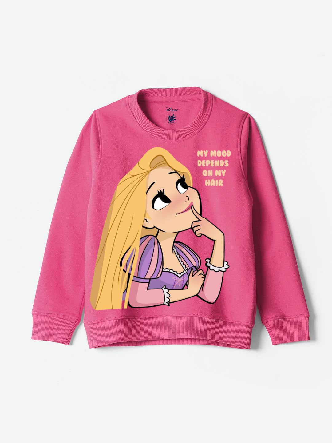 

YK Disney Girls Printed Round Neck Sweatshirt, Pink