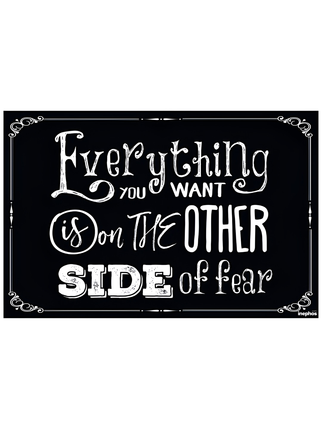 

Inephos Black & White Typography Printed Wall Poster