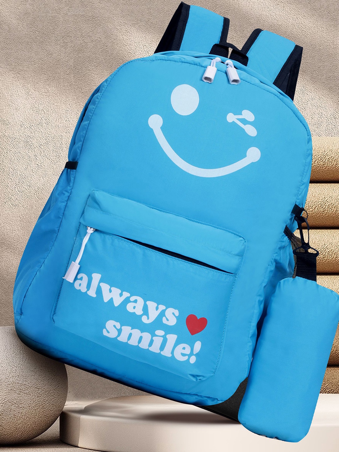 

PLAYYBAGS Unisex Typography Printed Backpack, Blue