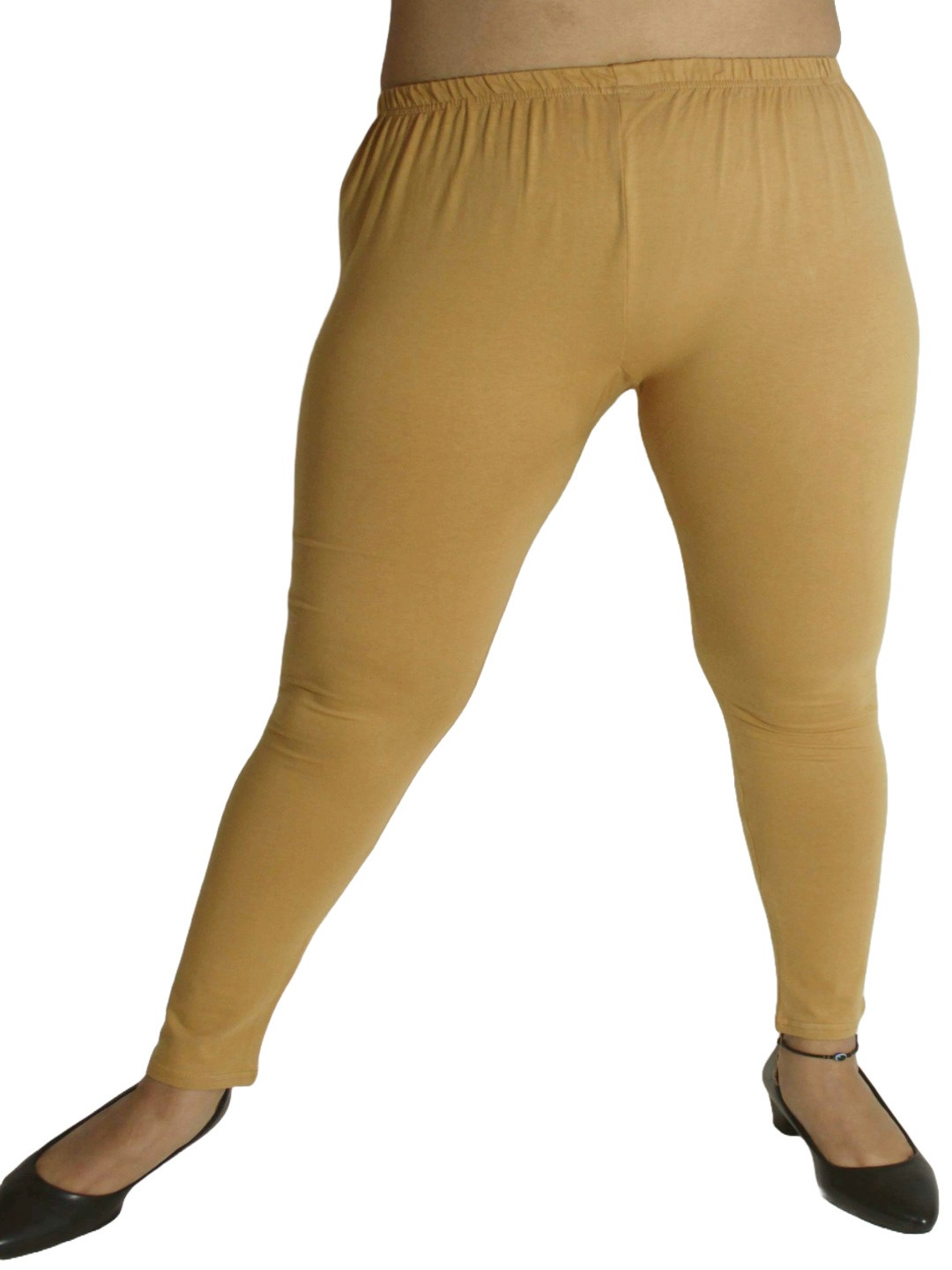 

PINK SHELL Cotton Mid-Rise Ankle-Length Leggings, Beige
