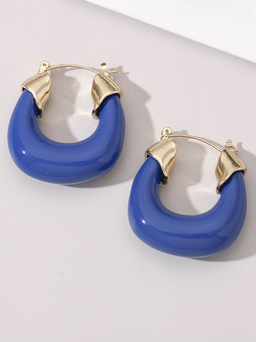 

Just Lil Things Contemporary Shaped Hoop Earrings, Blue