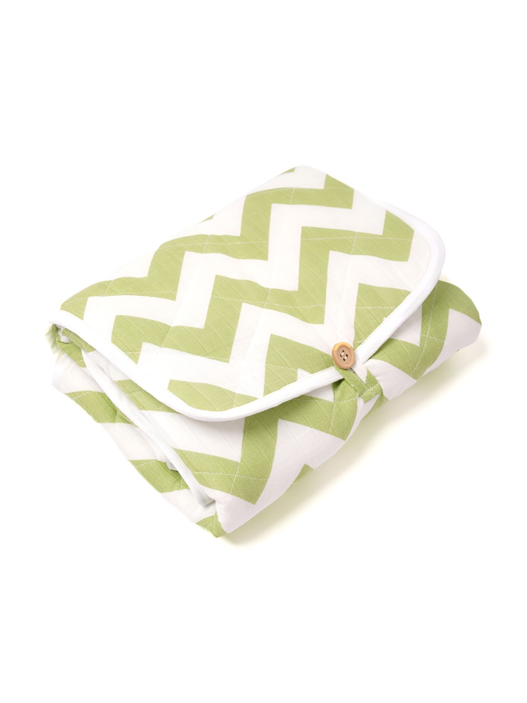 

TIDY SLEEP Kids White & Green Water Resistant Foldable On The Go Mat