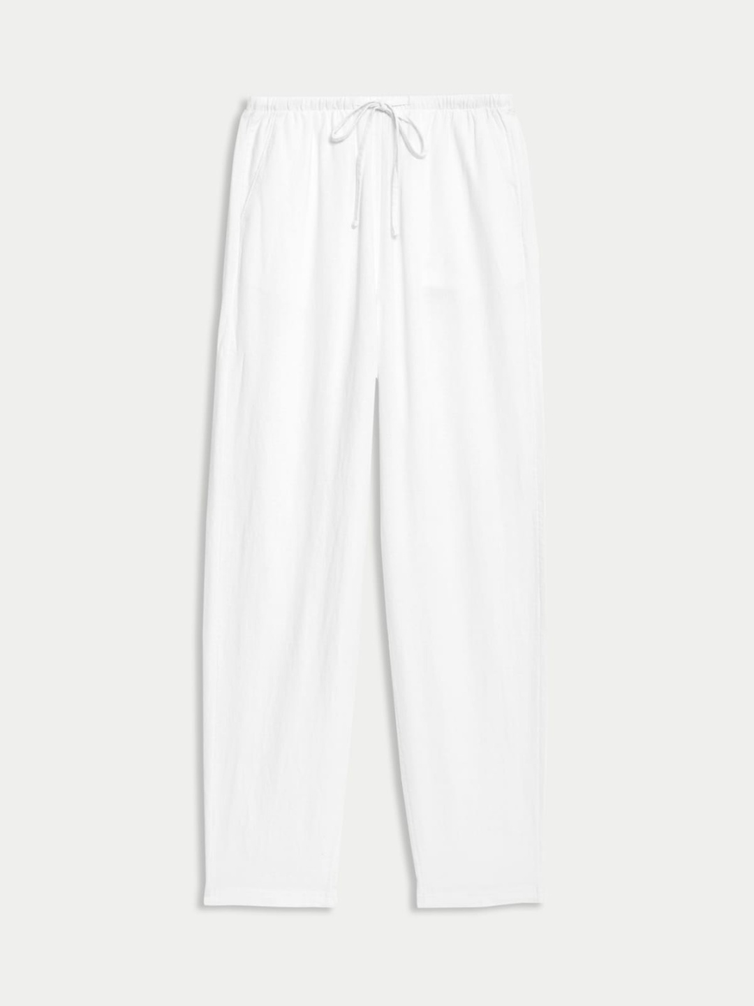 

Marks & Spencer Women Tapered Fit High-Rise Trousers, White