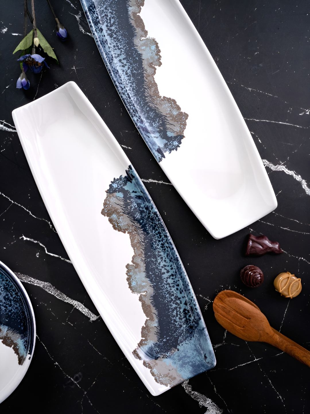 

Servewell White 2024 Melamine 2 Pieces Smooth Surface Food Platter