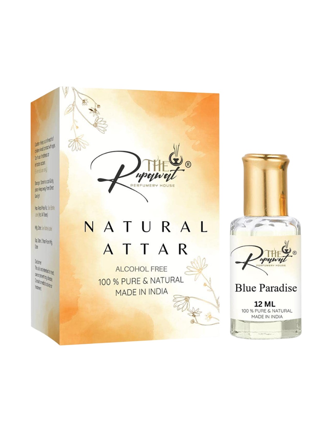 

THE RUPAWAT Perfumery House Blue Paradise Natural & Alcohol Free Attar - 12 ml, Transparent