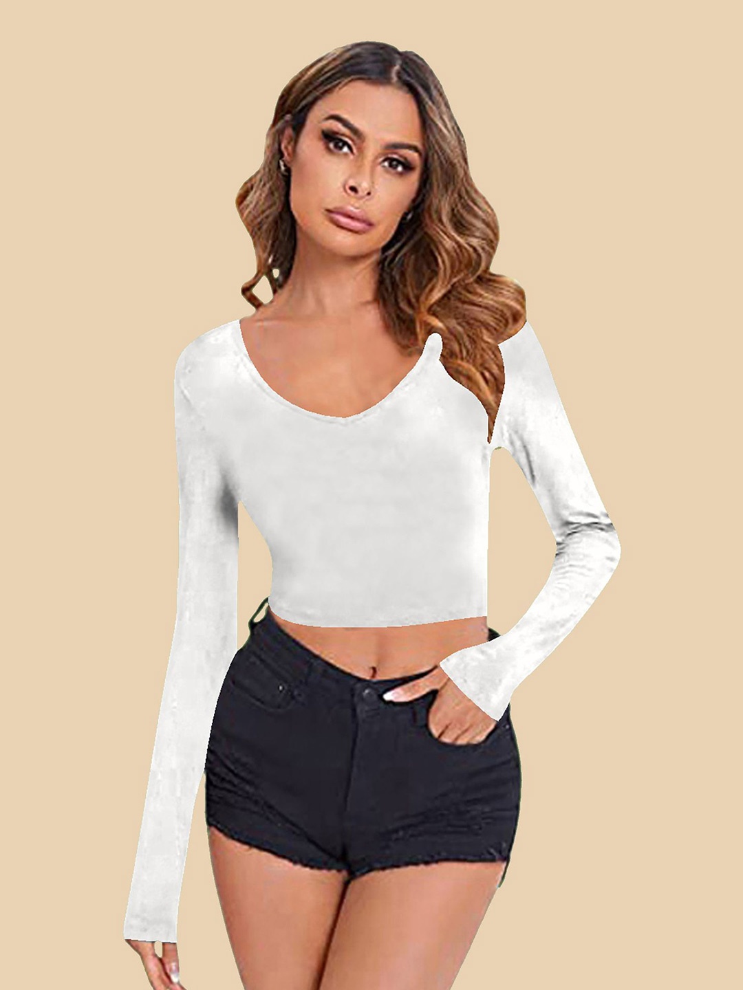 

Dream Beauty Fashion Women Fitted Crop Top, White