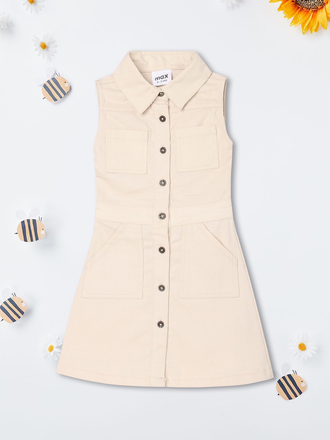

max Girls A-Line Dress, Beige