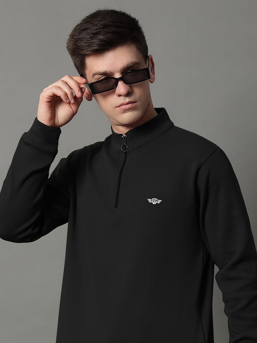 

GET GOLF Men High Neck Sweatshirt, Black