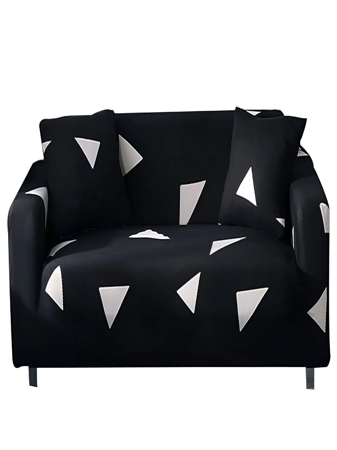 

KriShyam Black & White Geometric Printed 2 Seater Sofa Cover with Arms