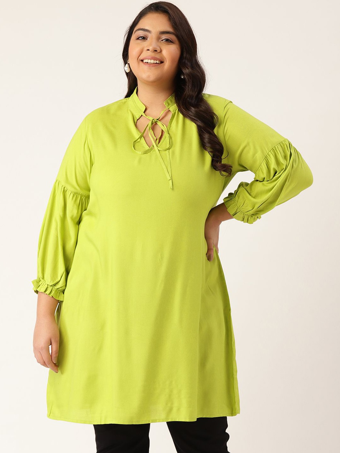 

theRebelinme Mandarin Collar Tunic, Green