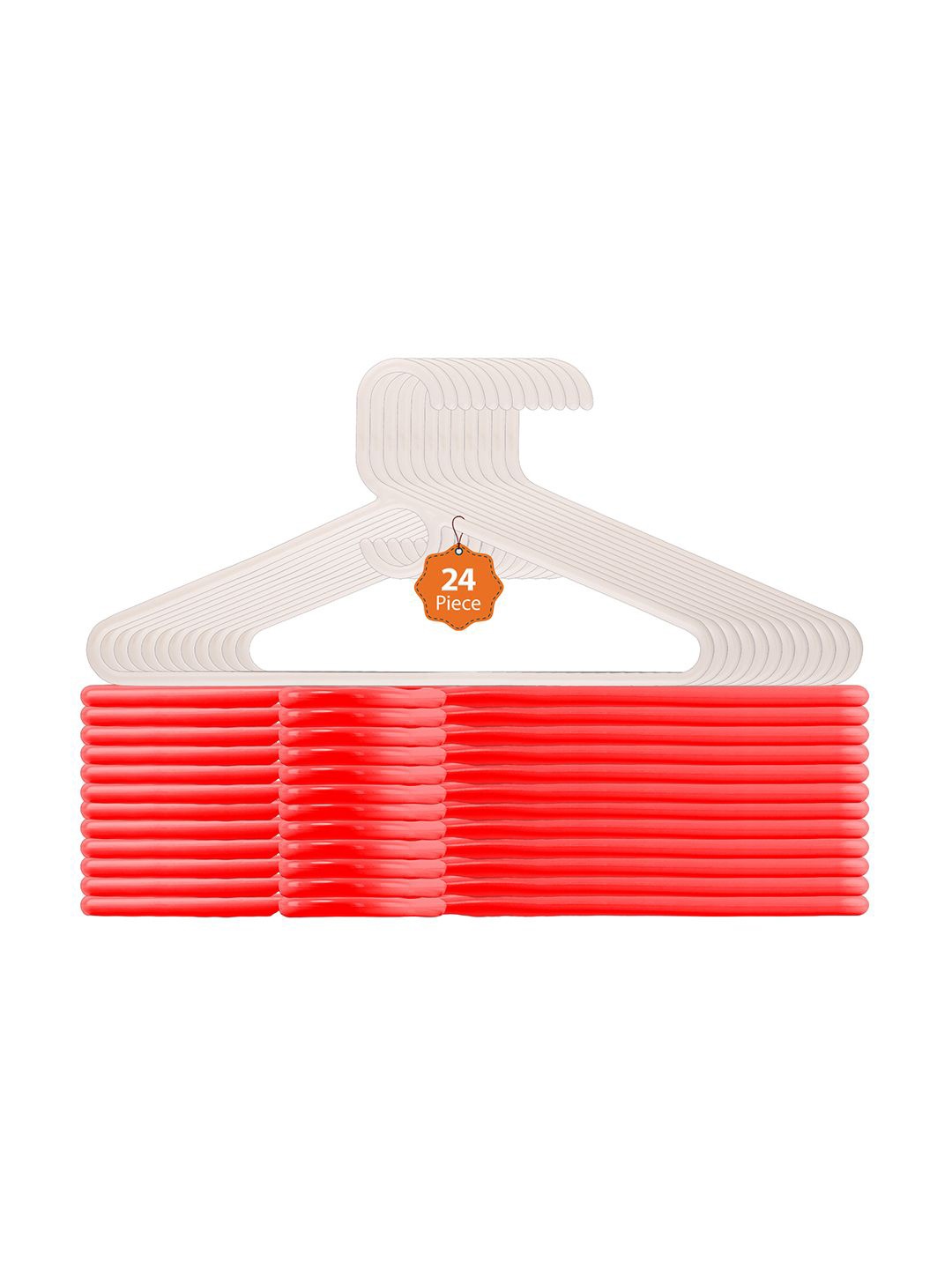 

Kuber Industries White & Red Pack Of 24 Hangers For Wardrobe