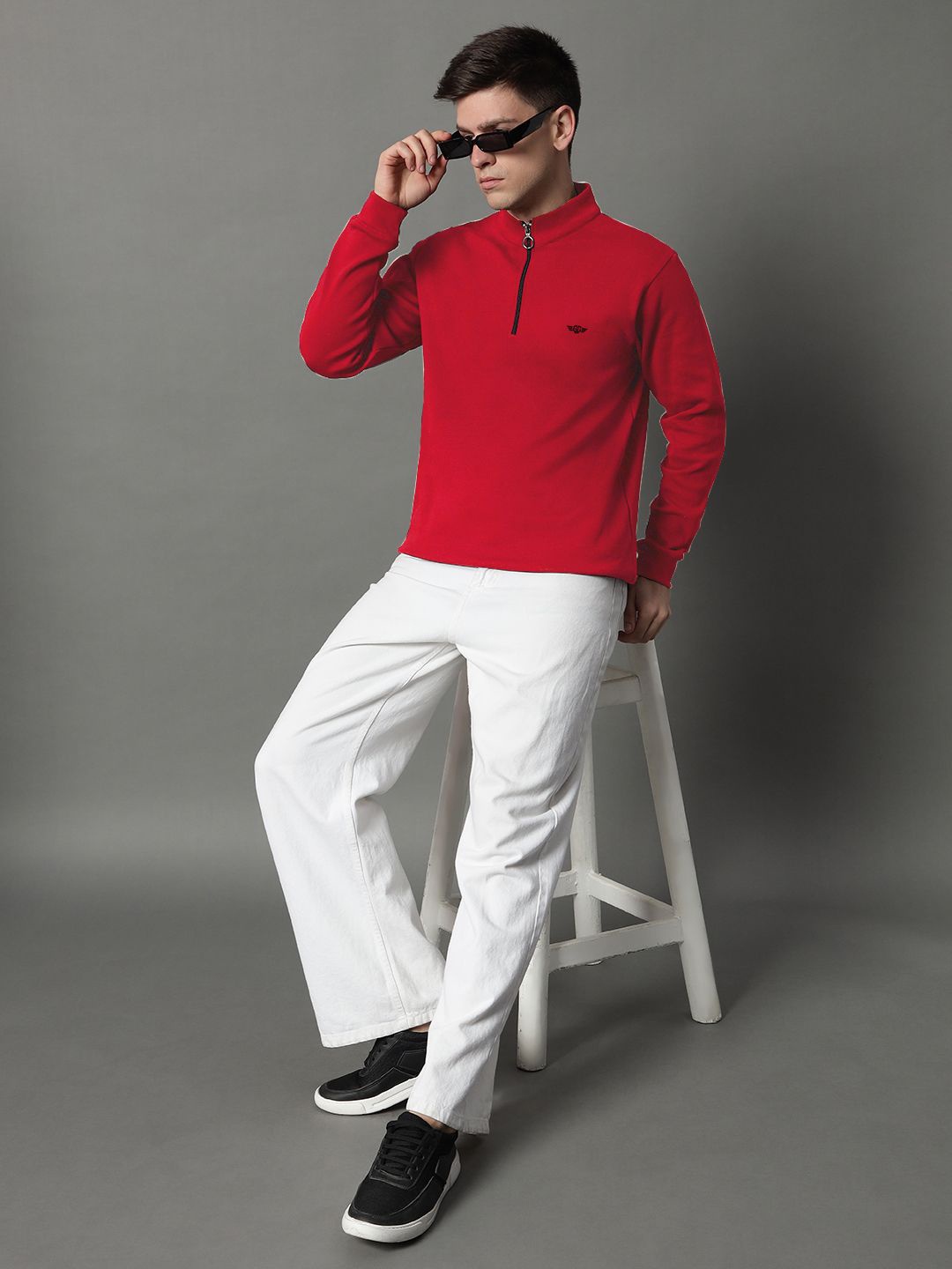 

GET GOLF Men High Neck Sweatshirt, Red