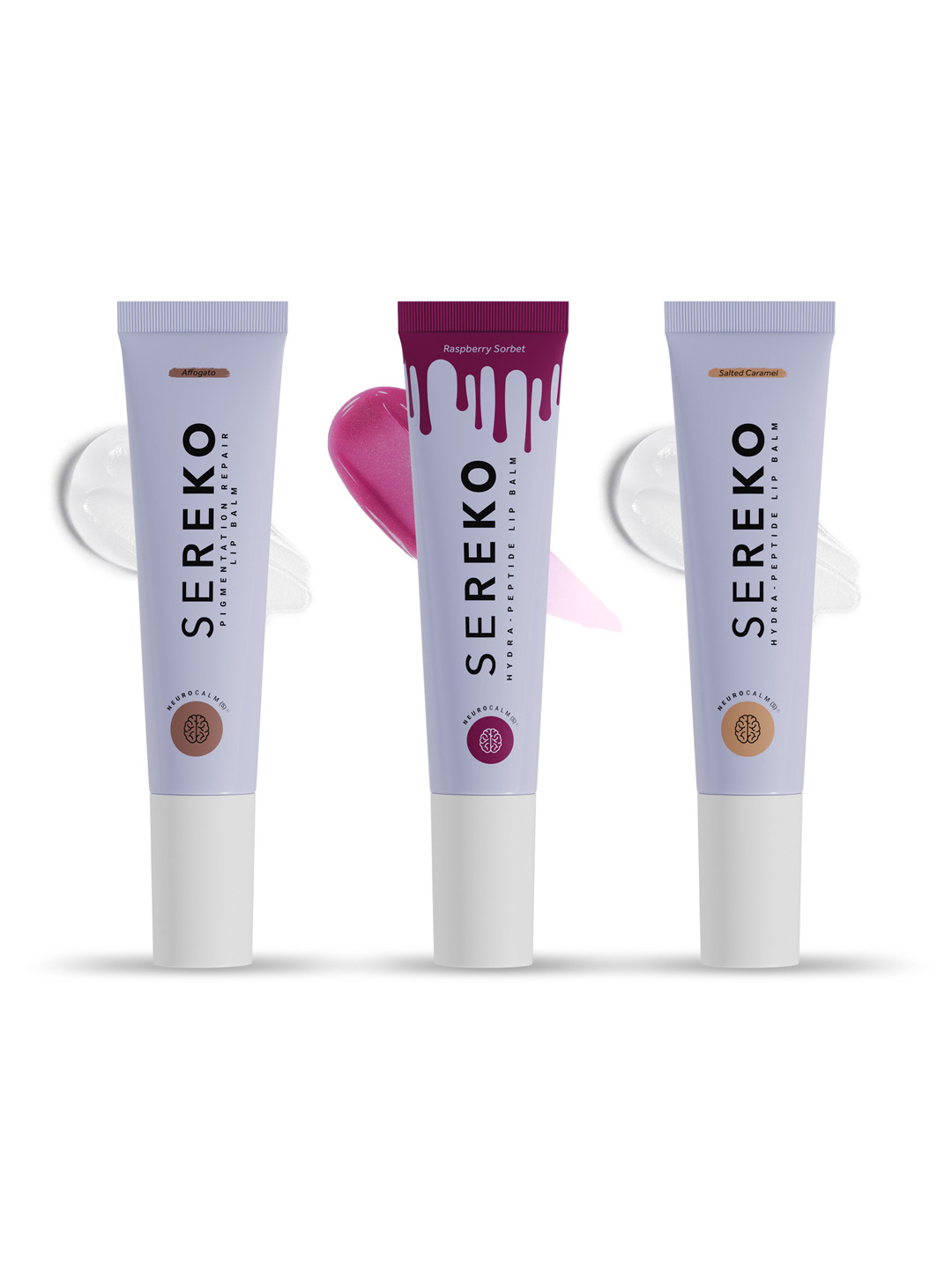 

SEREKO Set Of 3 Hydrate & Pigmentation Lip Balm- 8 g Each- Affogate- Raspberry Sorbet, Purple