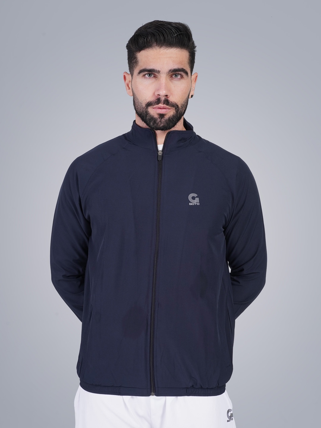 

GOTO Men Lightweight Training or Gym Sporty Jacket, Navy blue