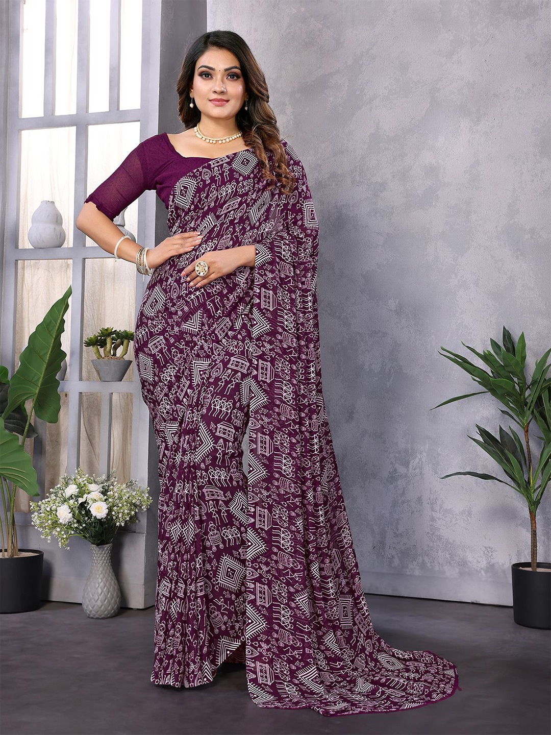 

Moda Rapido Women Printed Saree, Pink