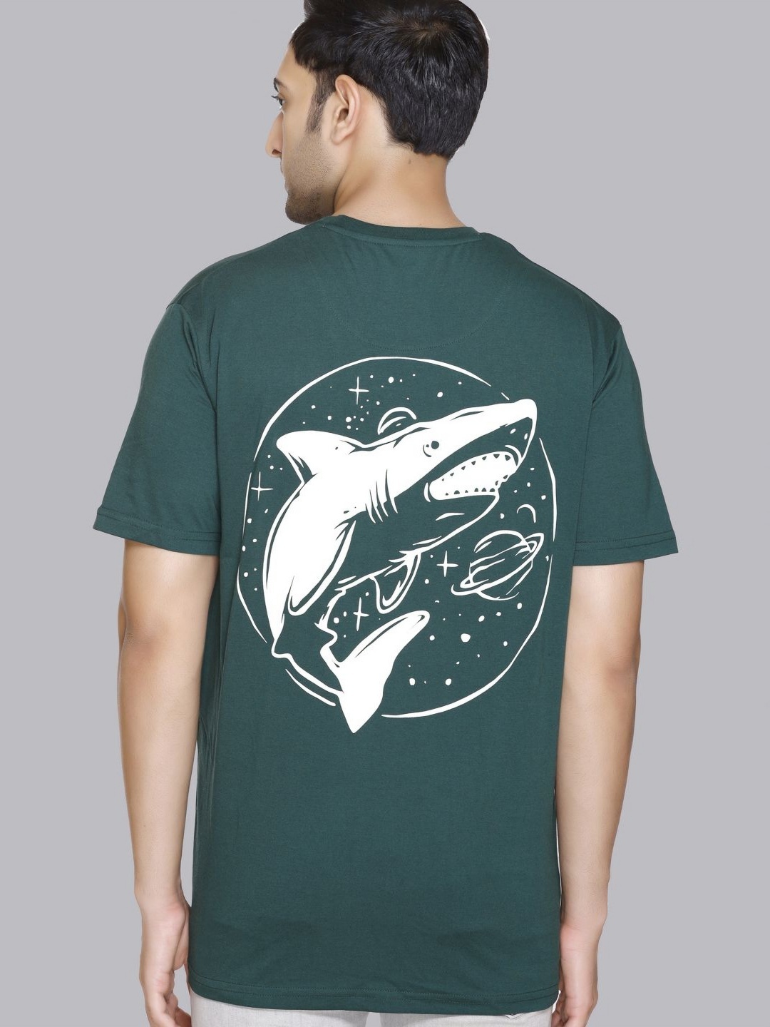 

STELVIN Men Printed Applique T-shirt, Green