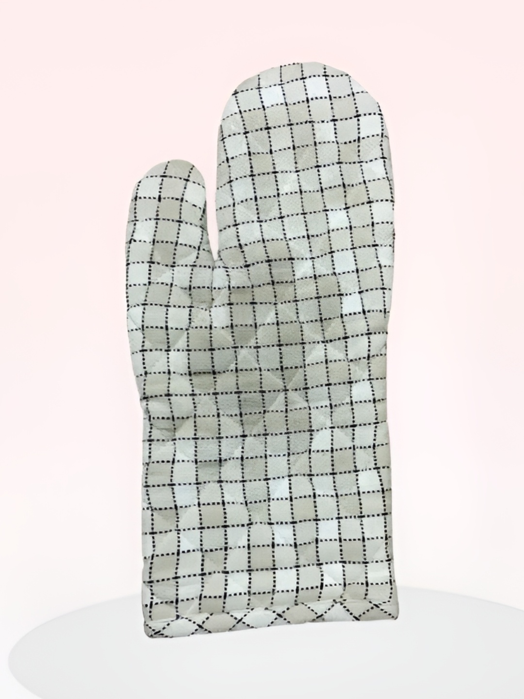 

SAJAVAT Beige & White Checked Cotton OvenGlove