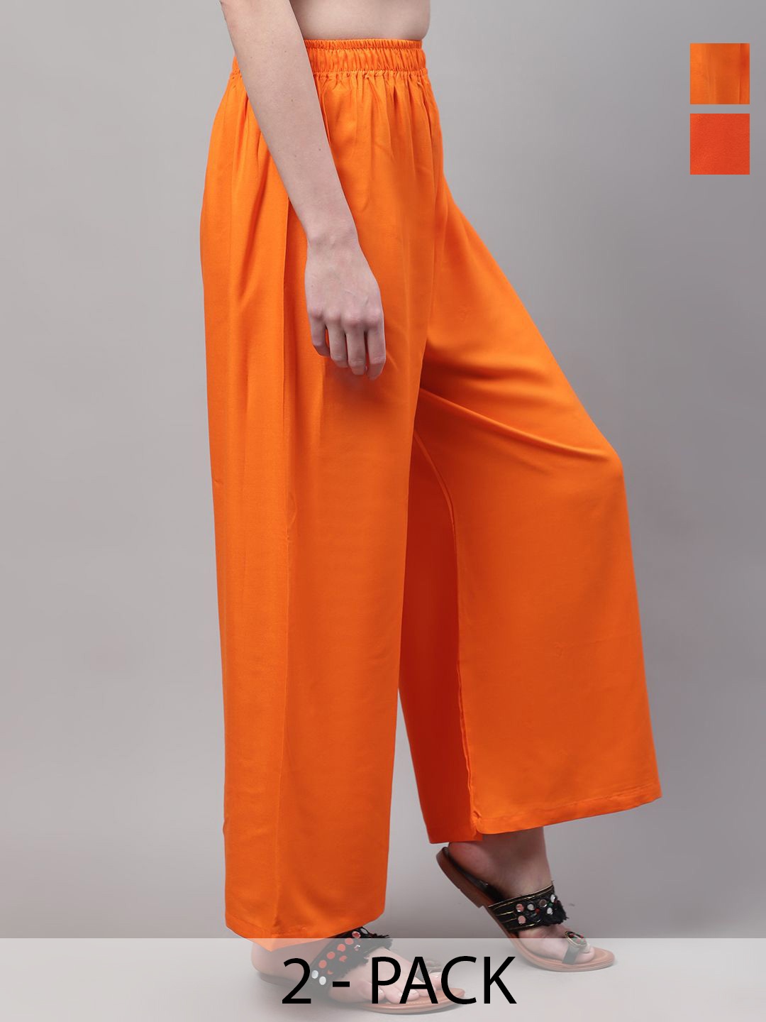 

Valles365 by S.C. Women Pack of 2 Flared Ethnic Palazzo, Orange