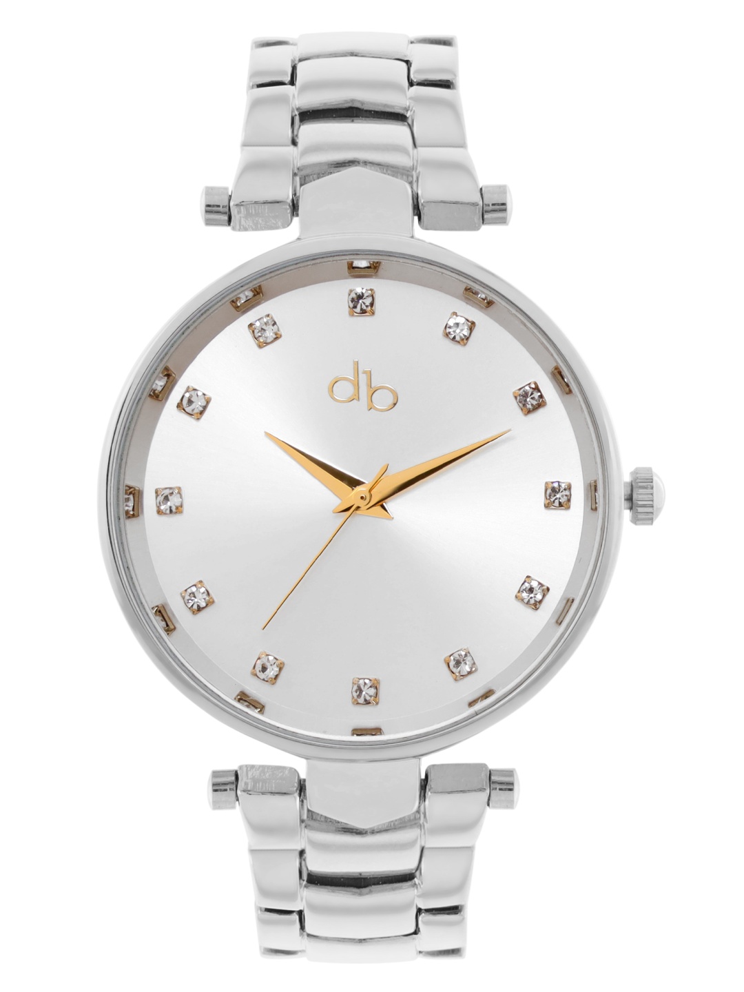 

DressBerry Women Brass Embellished Dial & Straps Analogue Watch DB25-1A, Silver