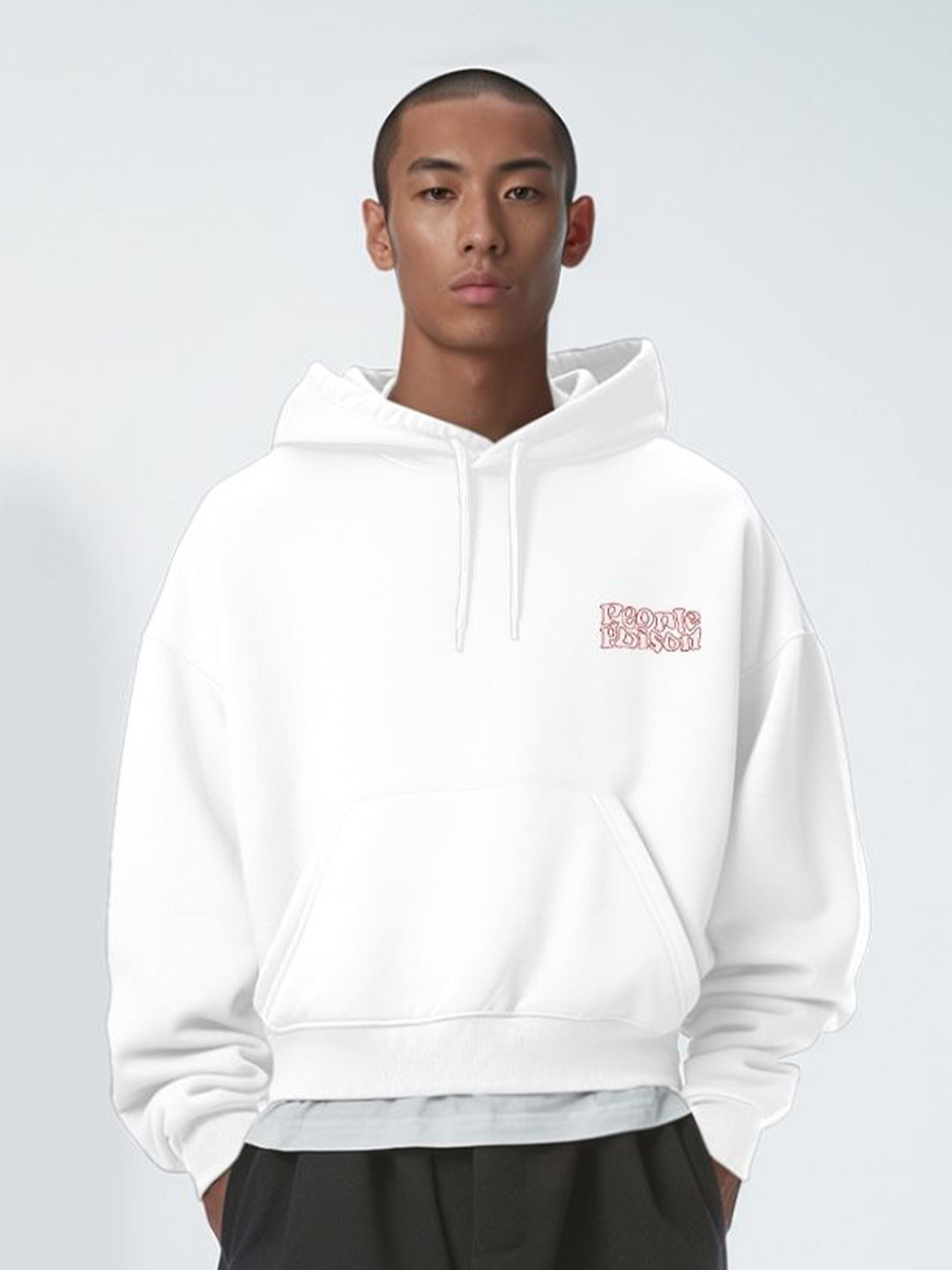 

TheBTclub Men Printed Hooded Sweatshirt, Black