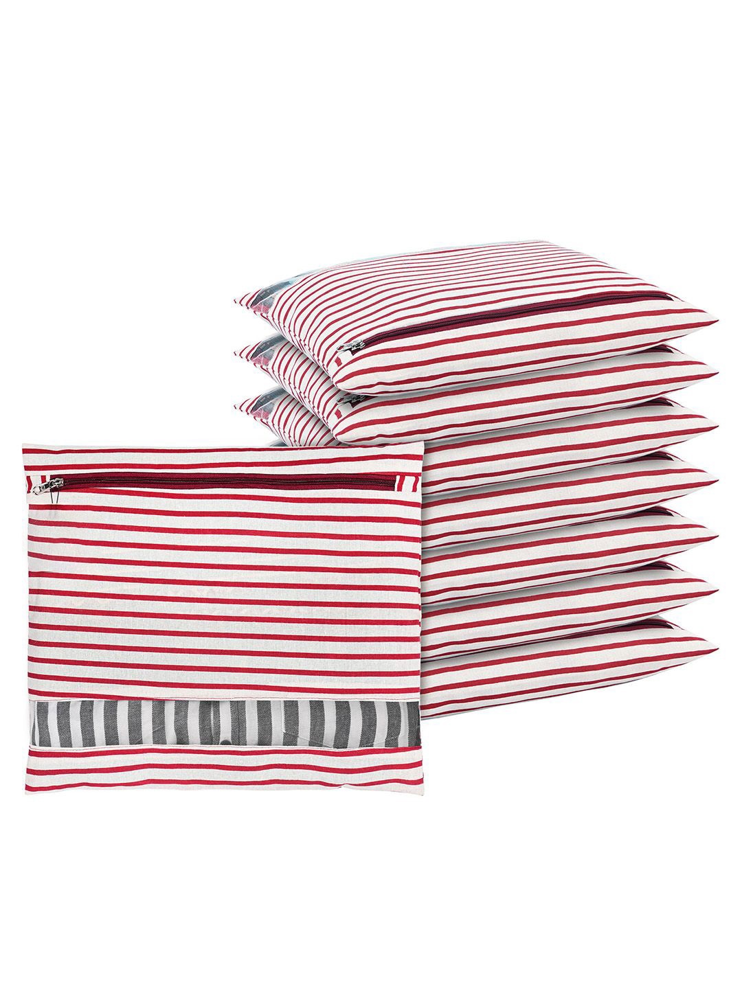 

Kuber Industries Maroon 8 Pcs Regular Clothes Storage Single Packing Bag Drawer Organiser