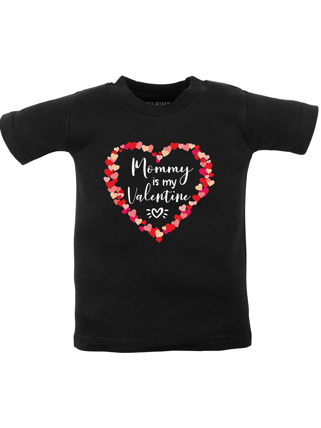 

FFLIRTYGO Unisex Kids Typography Printed Round Neck Cotton T-shirt, Black