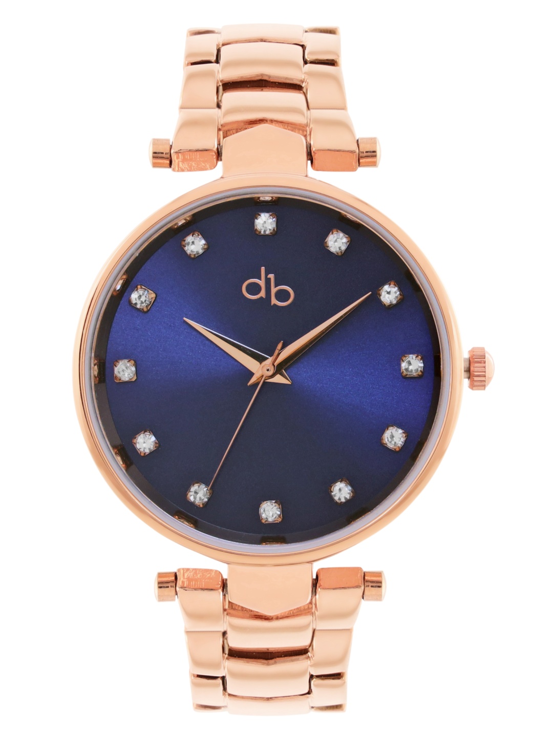 

DressBerry Women Brass Embellished Dial & Straps Reset Time Analogue Watch DB25-1B, Blue