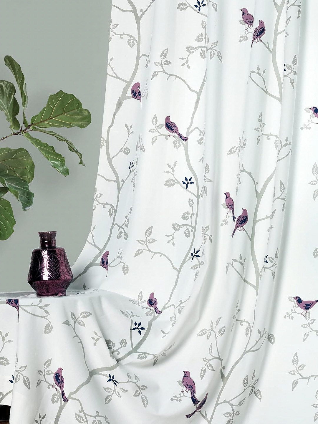 

Tranquebar Home Pink Set of 2 Floral Door Curtain