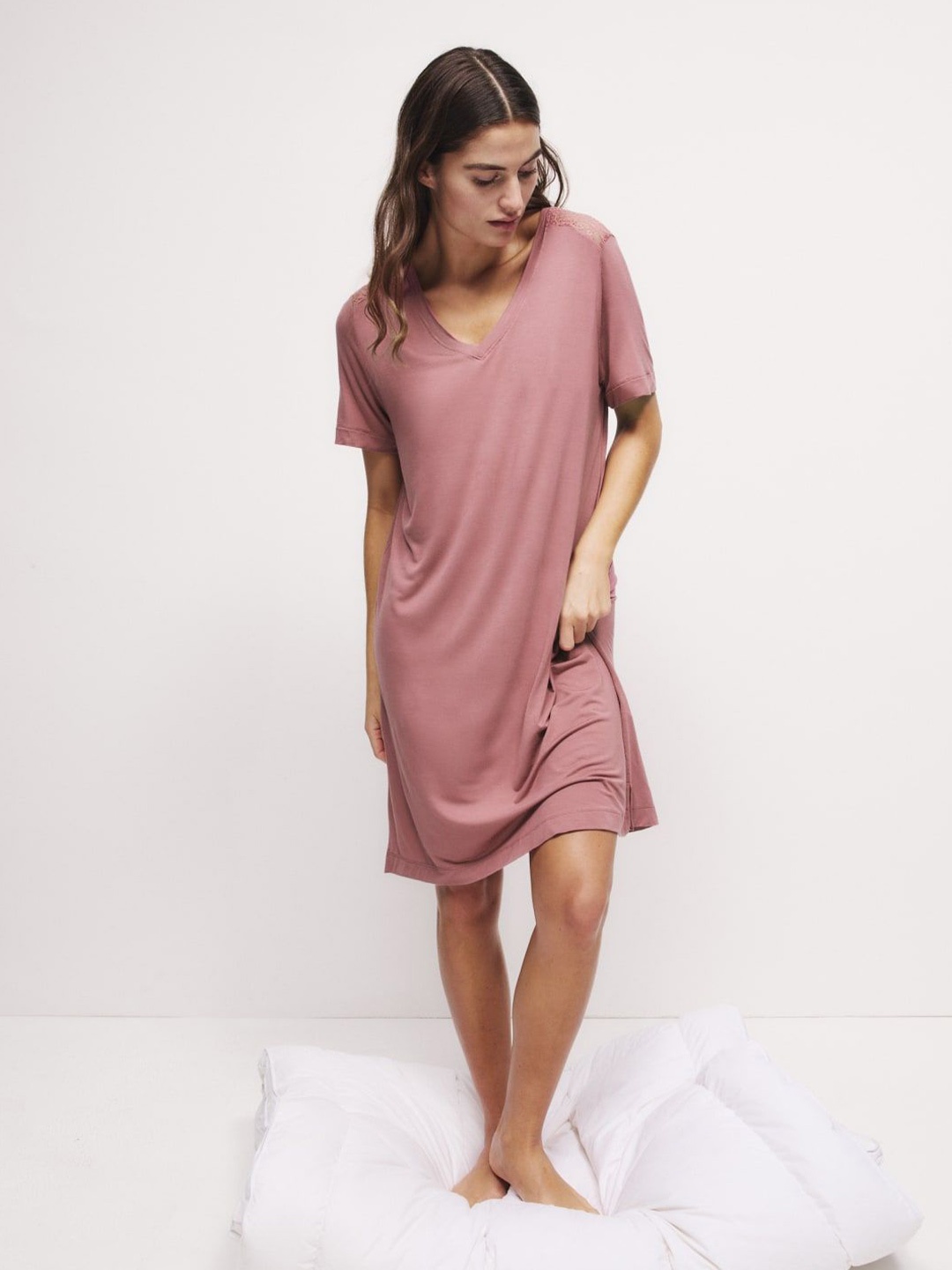 

Marks & Spencer V-Neck Nightdress, Pink