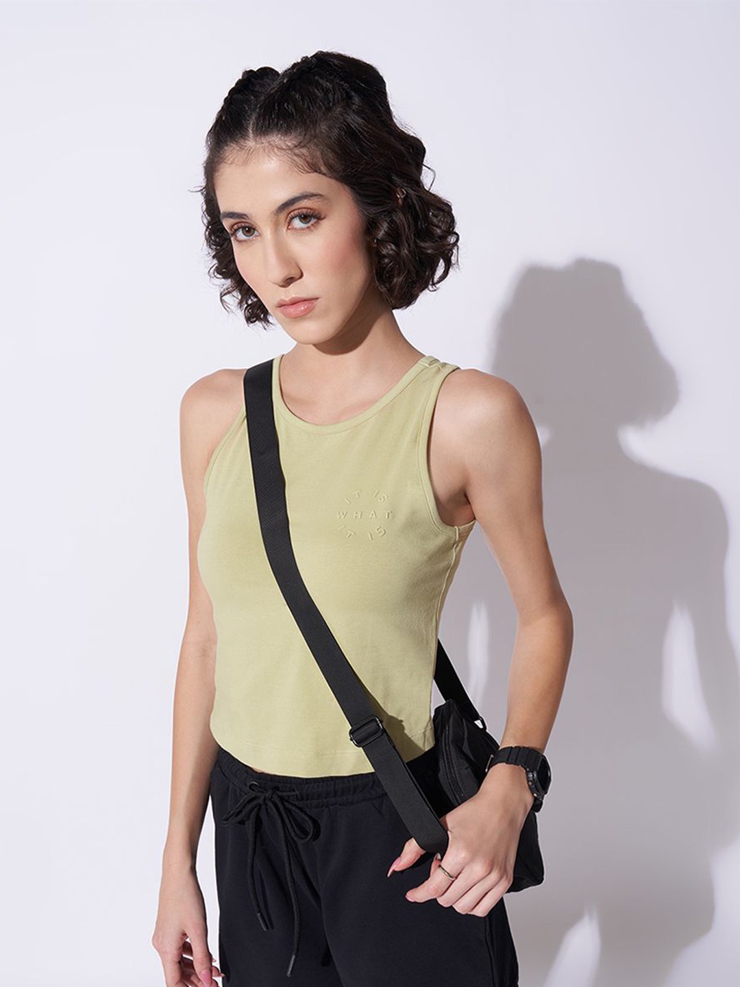 

Ajile by Pantaloons Cotton Tank Top, Olive