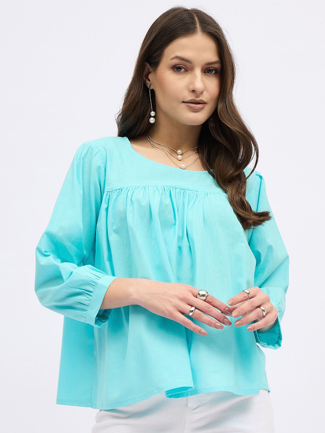 

DressBerry Cotton Top, Turquoise blue