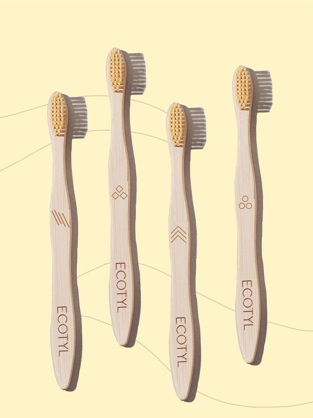 

Ecotyl Set Of 4 Ultra Soft Bristles Bamboo Tooth Brush, Beige