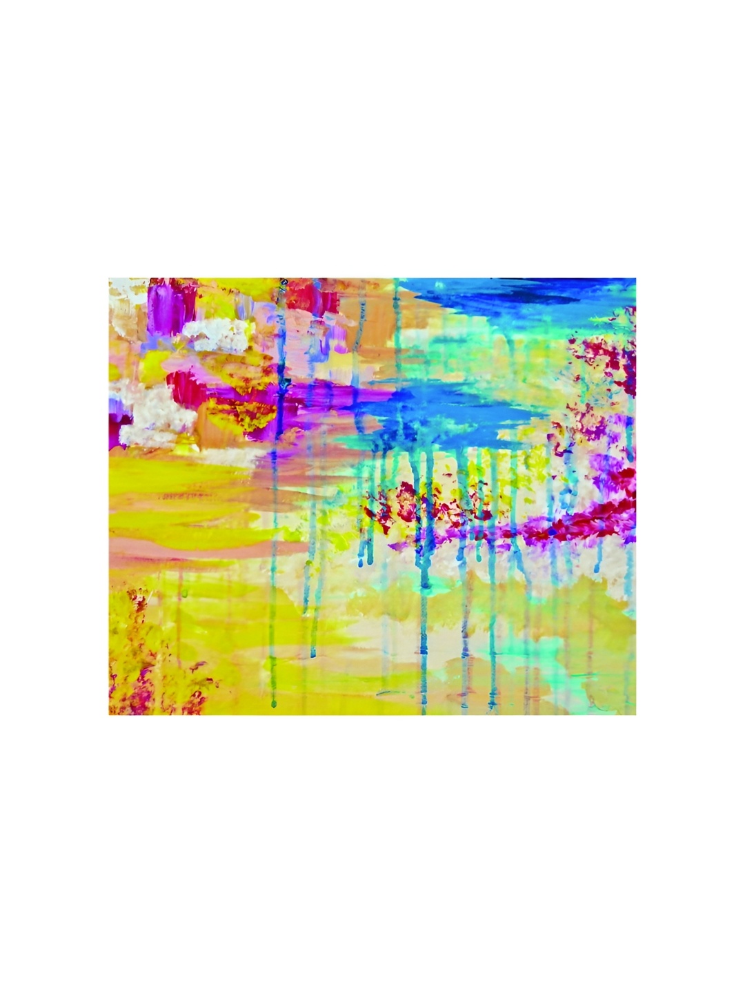 

Inephos Yellow & Blue Abstract Canvas Wall Art