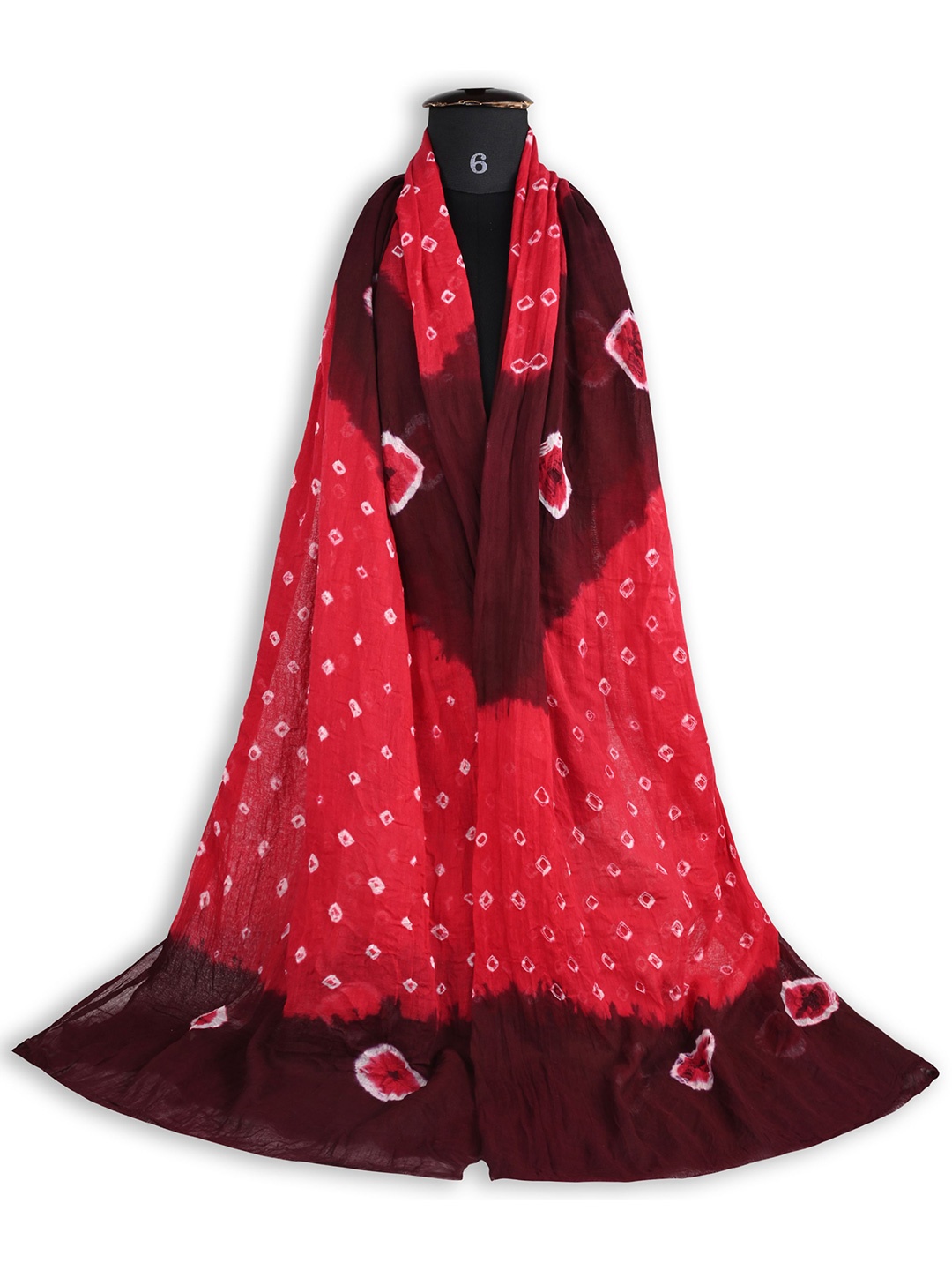 

Wish Karo Printed Tie and Dye Dupatta, Red