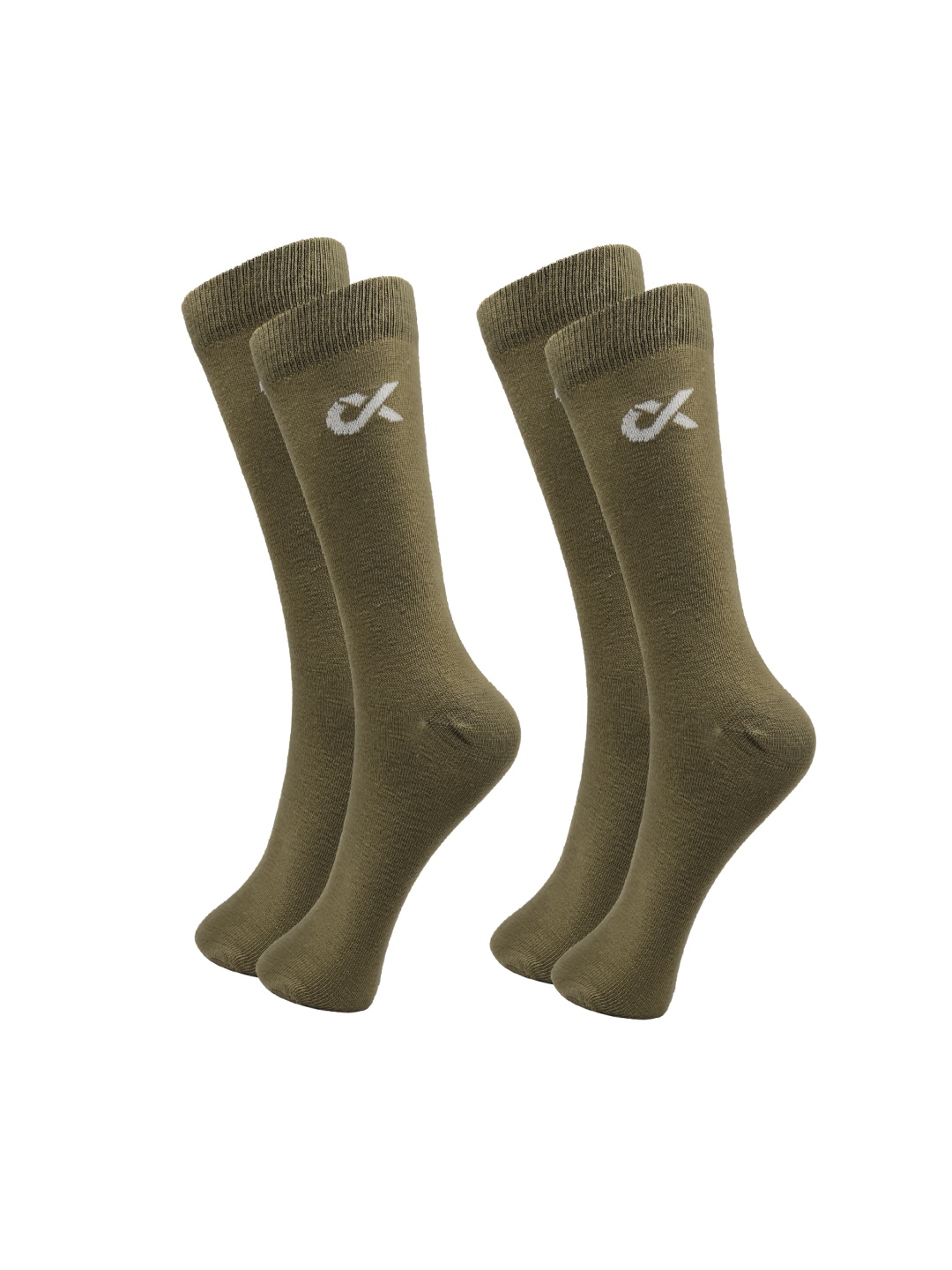 

Xjarvis Men Pack Of 2 Cotton Breathable Calf Length Socks, Olive