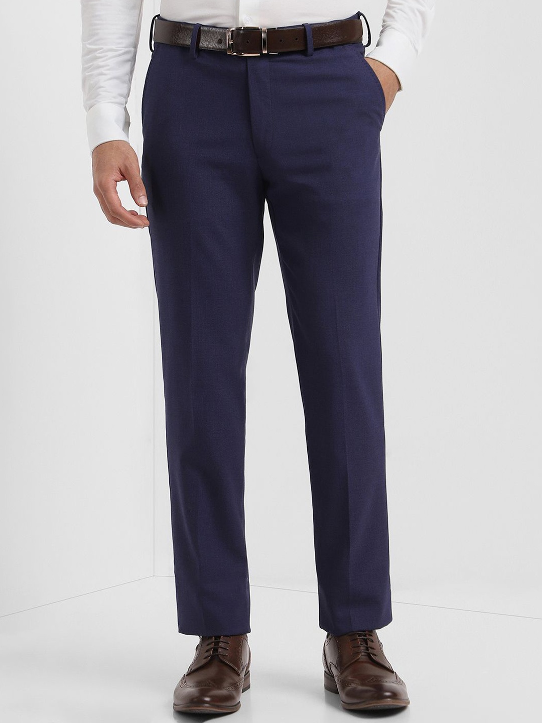 

Allen Solly Sport Men Slim Fit Formal Trousers, Navy blue