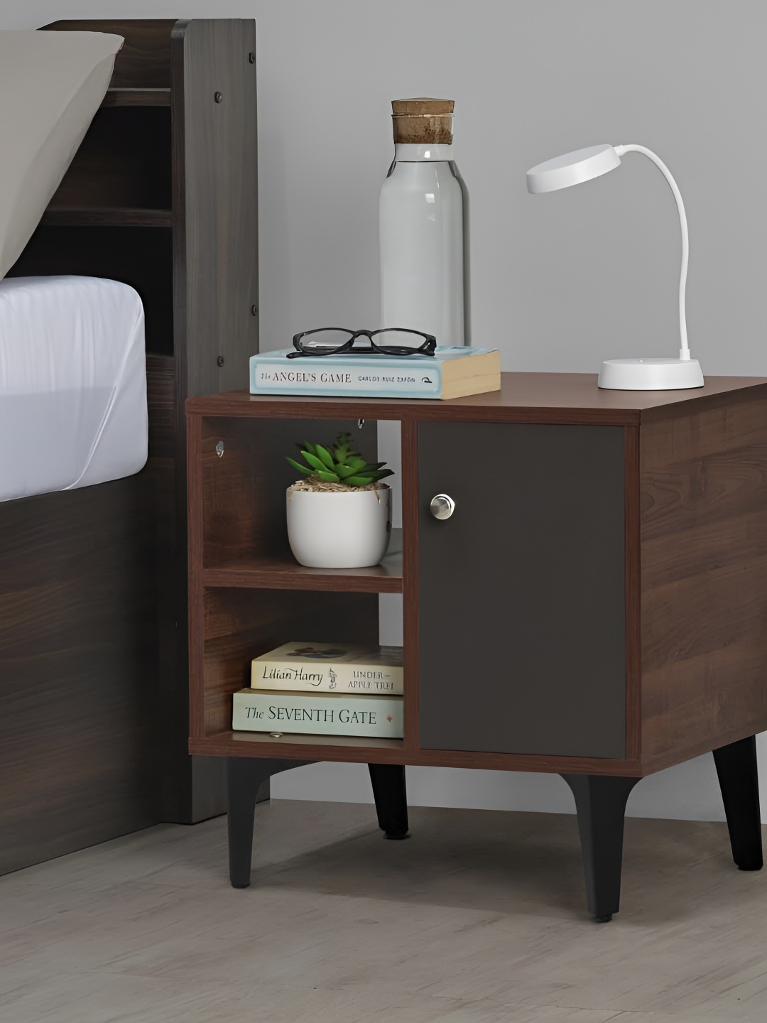 

Sleepyhead Bestie Brown & Black Wooden Rectangular Bedside Table