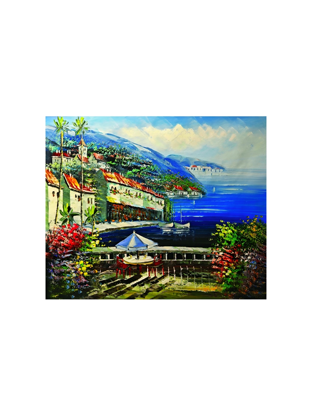 

Inephos Blue & Orange Floral and Botanical Wall Art