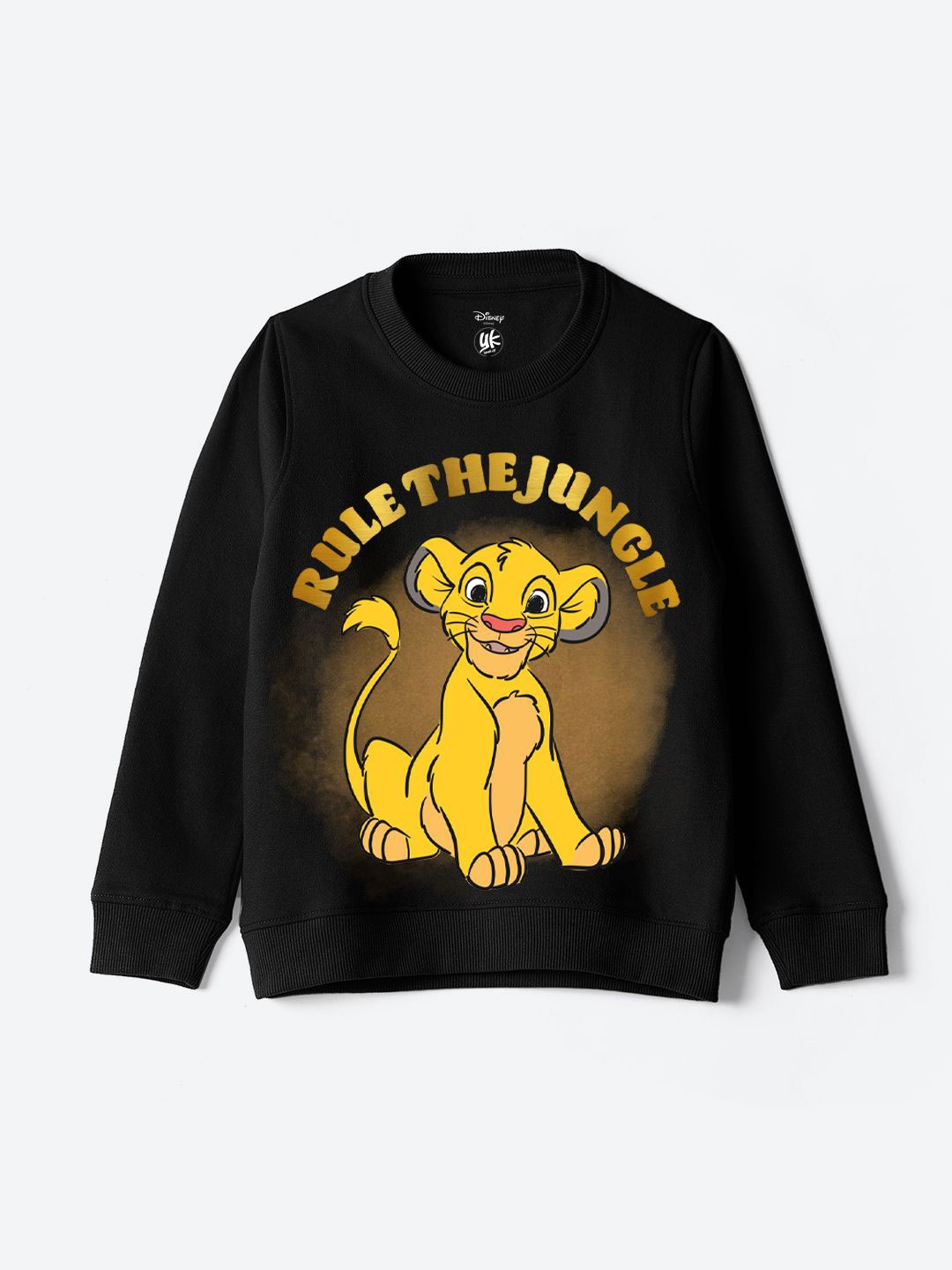 

YK Disney Boys Cotton Lion King Printed Sweatshirt, Black