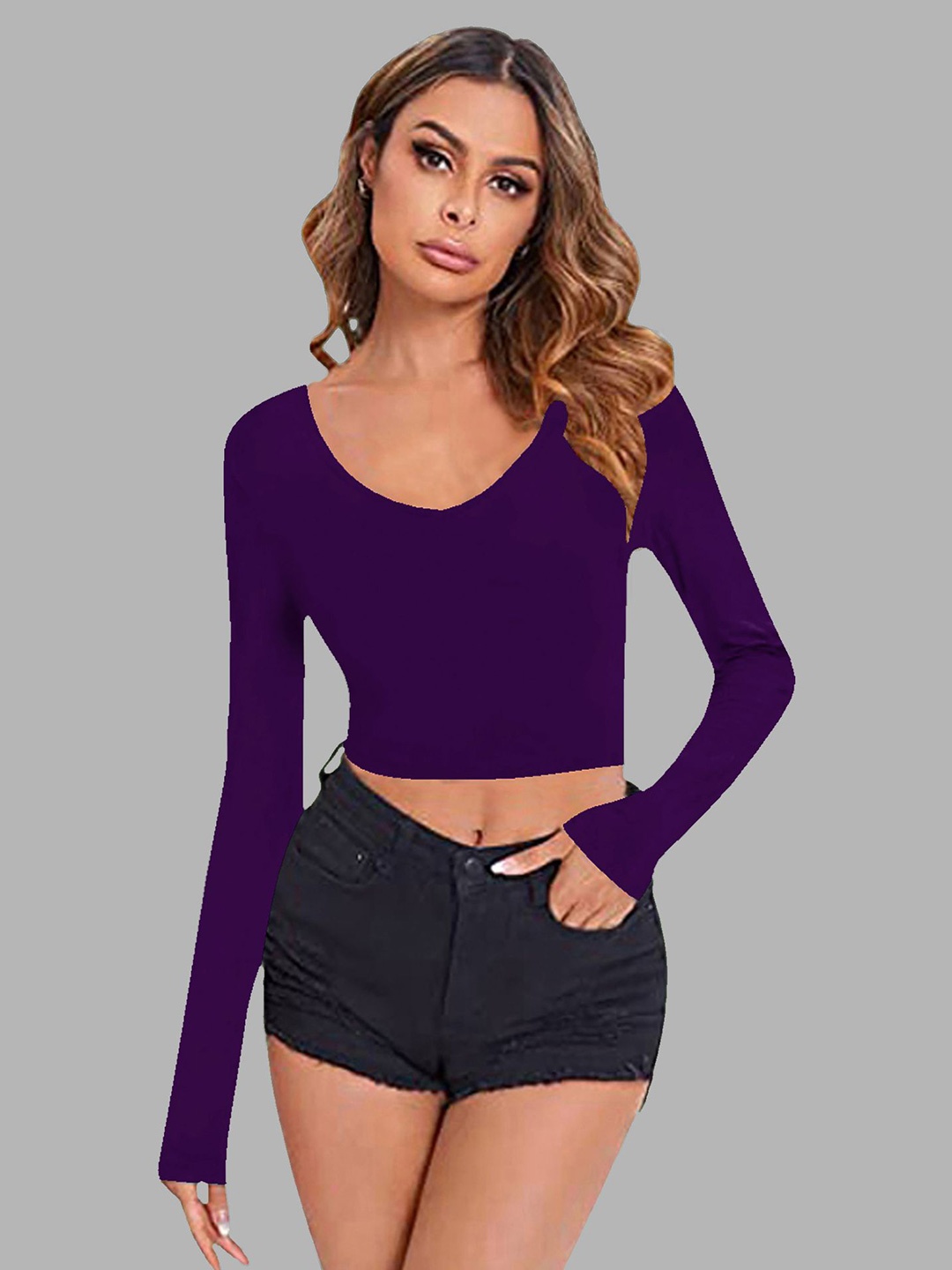 

Dream Beauty Fashion Fitted Crop Top, Purple