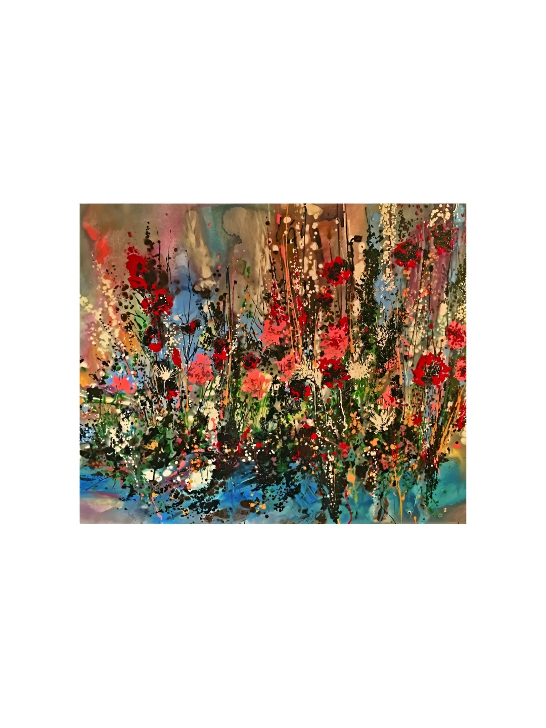 

Inephos Blue & Red Floral and Botanical Canvas Wall Art
