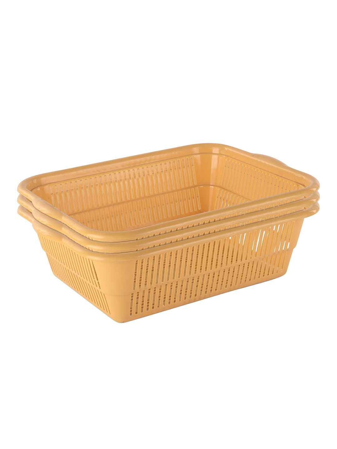 

Kuber Industries Yellow 3 Pieces Fruit and Vegetable Basket