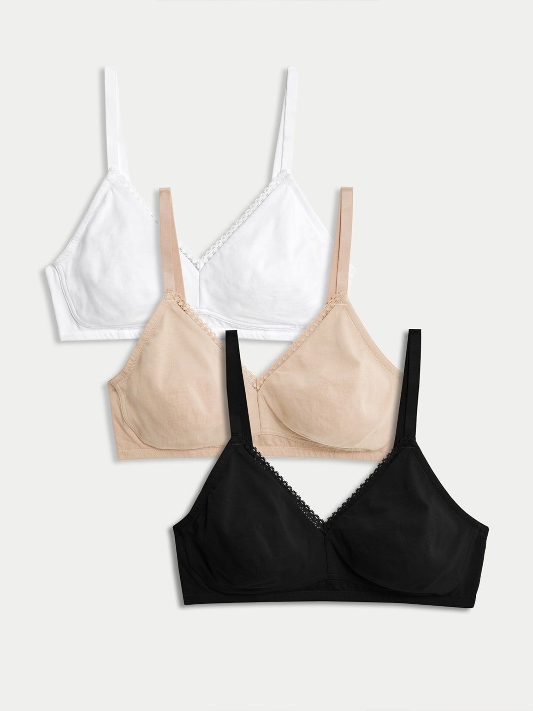 

Marks & Spencer Full Coverage 3pk Non Wired Full Cup Bras, White