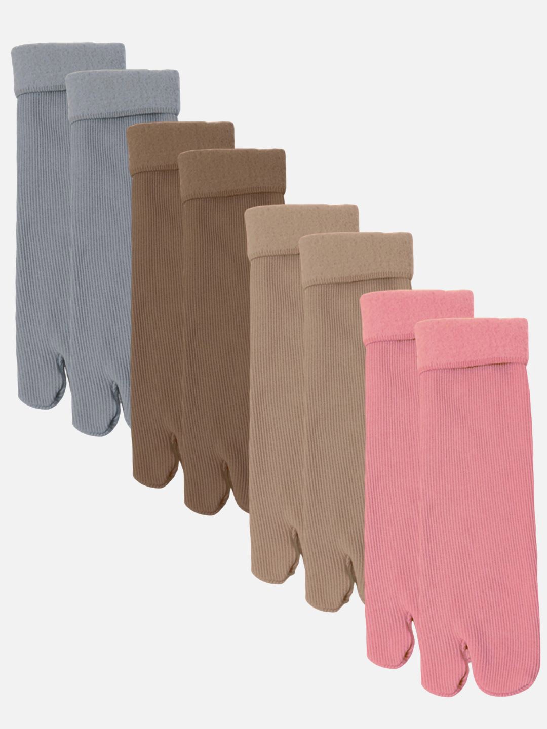 

StyFun Women Pack Of 4 Striped Calf-Length Socks, Pink